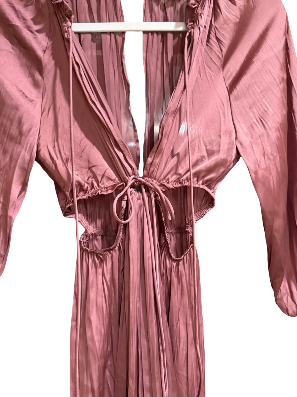 ✨ Zara Satin Effect Cutout Midi Dress Plum Purple Size XS Elegant Slip Dress - Picture 5 of 13